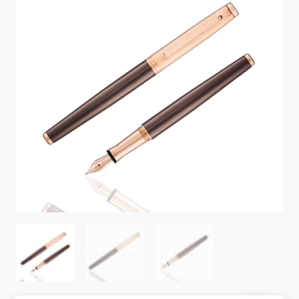 Waldmann Tuscany Fountain Pen in Chocolate with Rose Gold, Steel Nib Broad